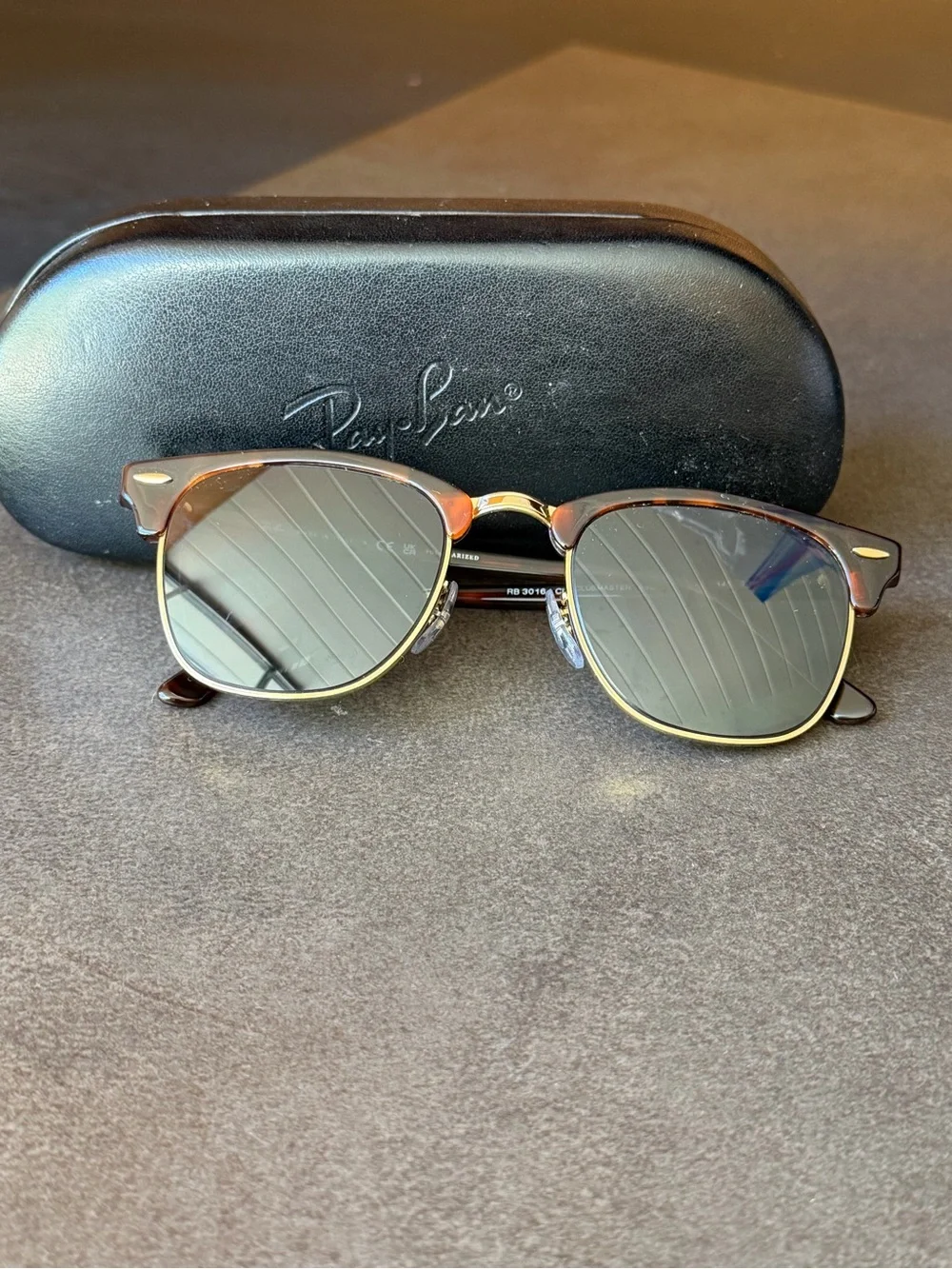 Ray-Ban Clubmaster Polarized Sunglasses - Tortoise Frame RX lenses